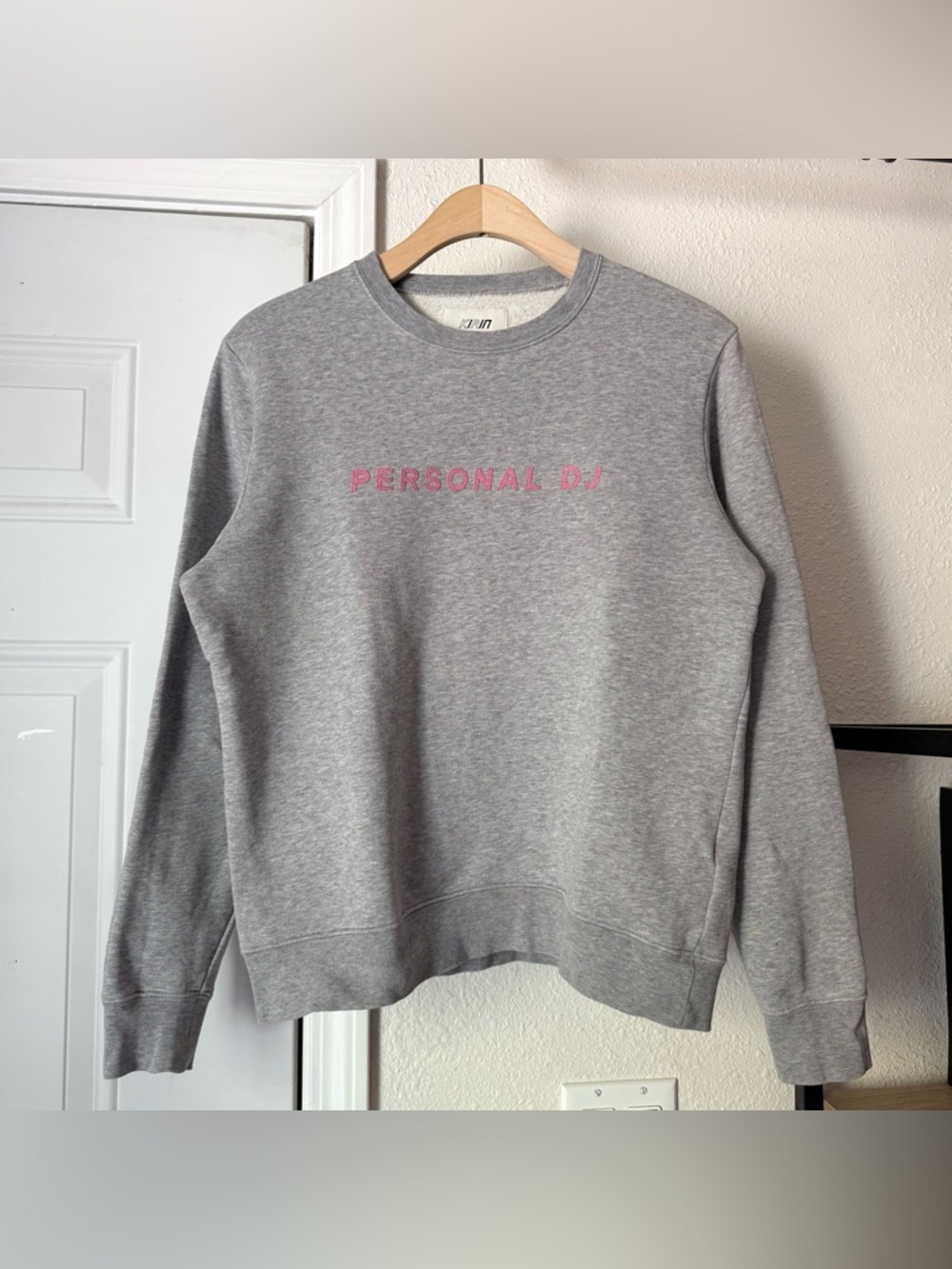KIRIN PEGGY GOU heather grey crew neck cotton terry boxy cropped‎ sweater